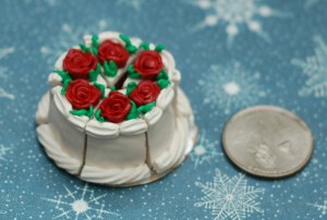 This is the full view of a Red Velvet Cake, and also my first attempt at making miniature roses! Woo! 