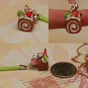 I love love love this piece! It's a chocolate cake roll with some fruit slices on the top. 