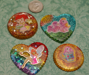 Some bigger pieces. I still need to put embellishments on them. Any suggestions!? I have bows, hearts, stars, roses, and some other little dealies. 
