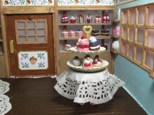 Decided to give the table a cloth, which is actually a doily. 